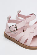 Pink Woven Strap Fashion Sandals (3)