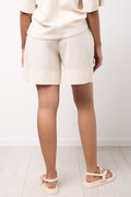 Beige Linen Blend Shorts (2)