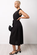 Black Linen Blend Shirt Dress (1)