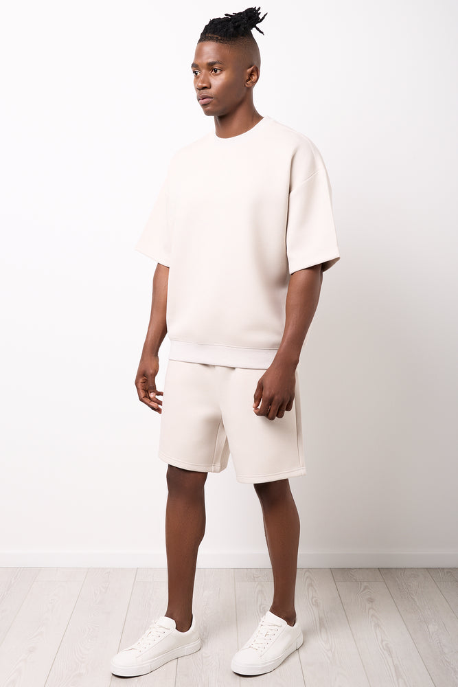 Stone Relaxed Fit Fleece Shorts