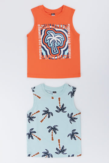 2 Pack Palm Print Vest