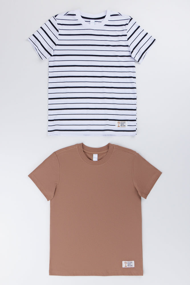 2 Pack Short Sleeve Stripe T-Shirt