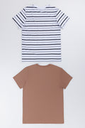 2 Pack Short Sleeve Stripe T-Shirt (2)