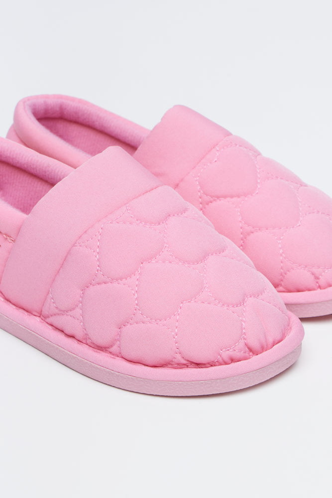 Pink Heart Quilted Indoor Slippers (2)