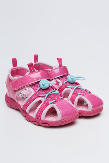Cerise Toggle Adventure Sandals