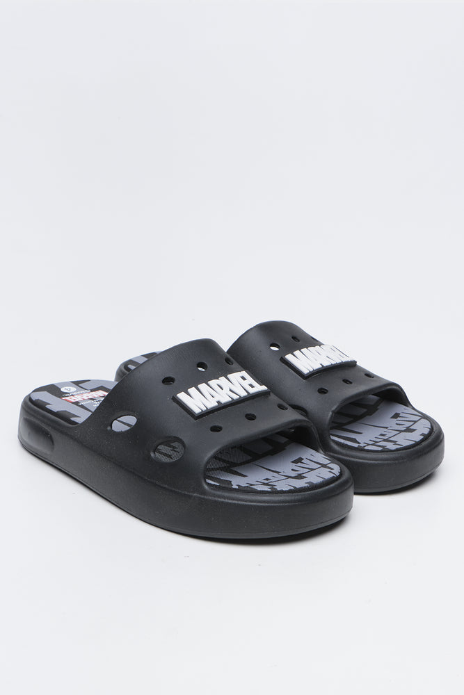 Marvel Graphic Print Black Slides
