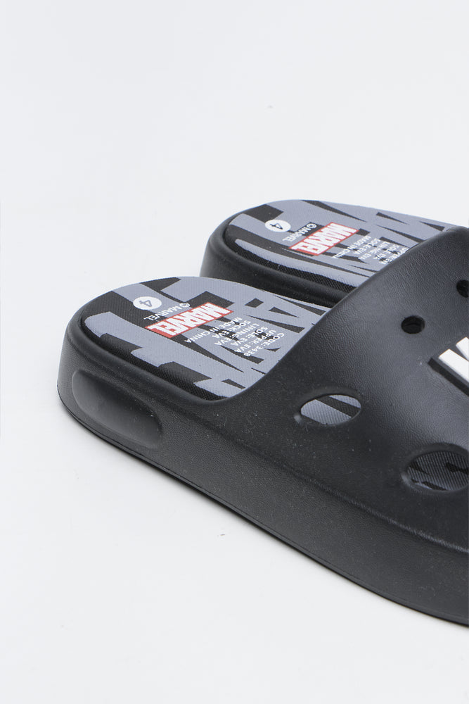 Marvel Graphic Print Black Slides (3)