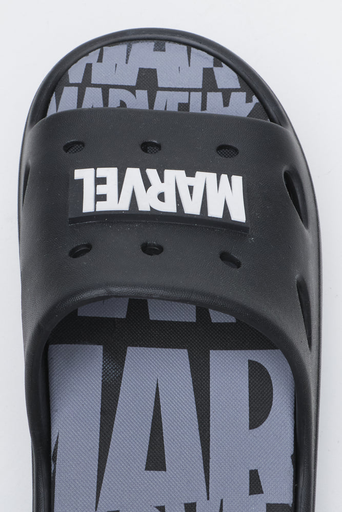 Marvel Graphic Print Black Slides (4)