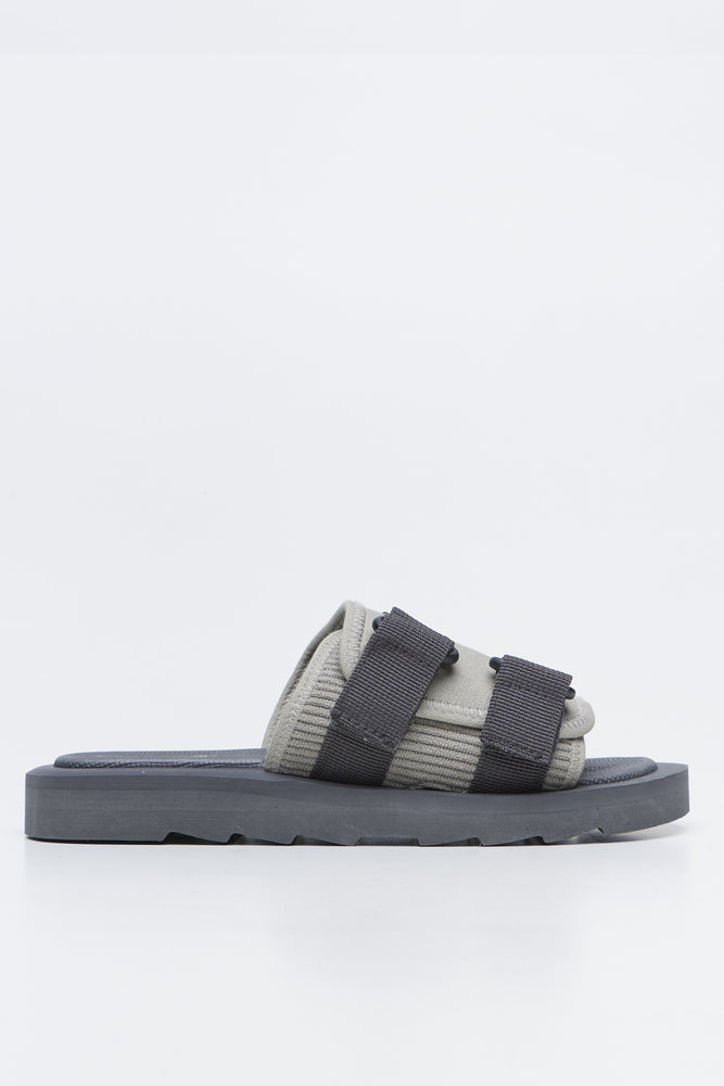Grey Utility Double Strap Slides (1)