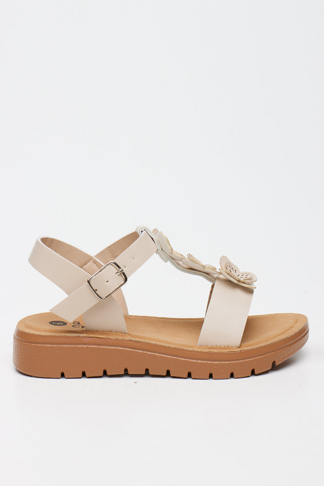 Natural Butterfly Trim Sandals (2)