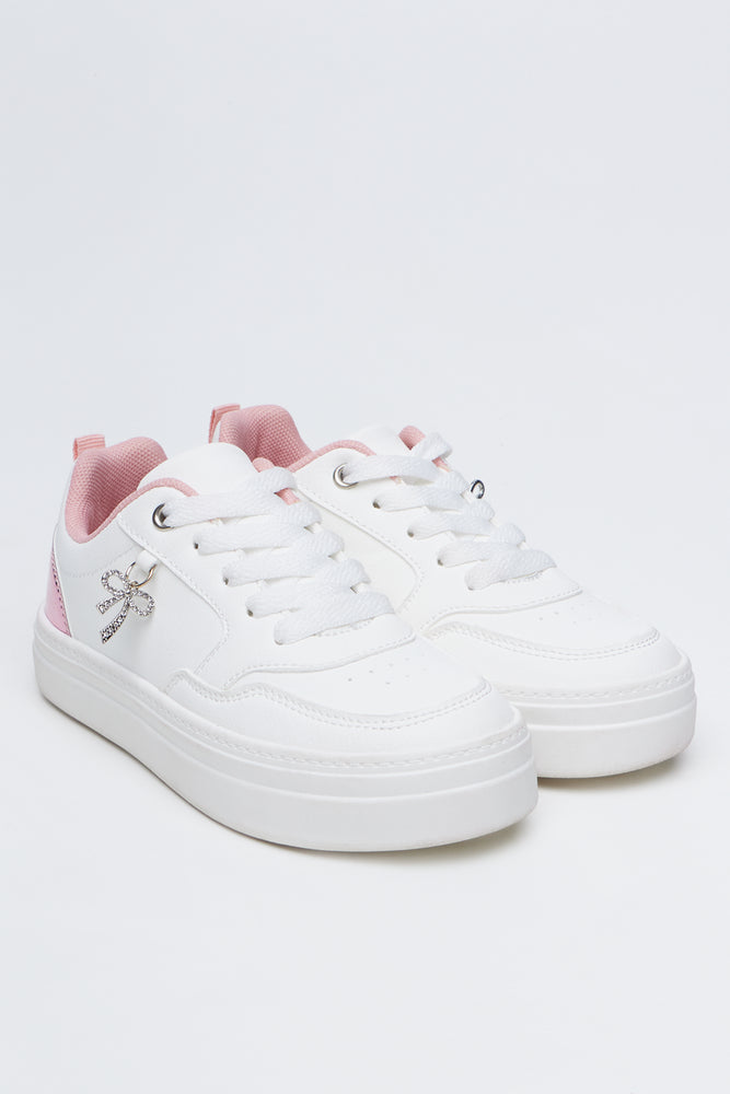 White Bow Charm Fashion Sneakers