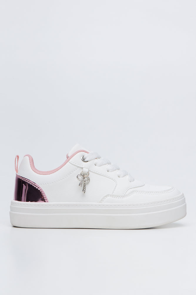 White Bow Charm Fashion Sneakers (1)