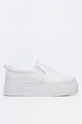 White Platform Slip On Sneakers (1)