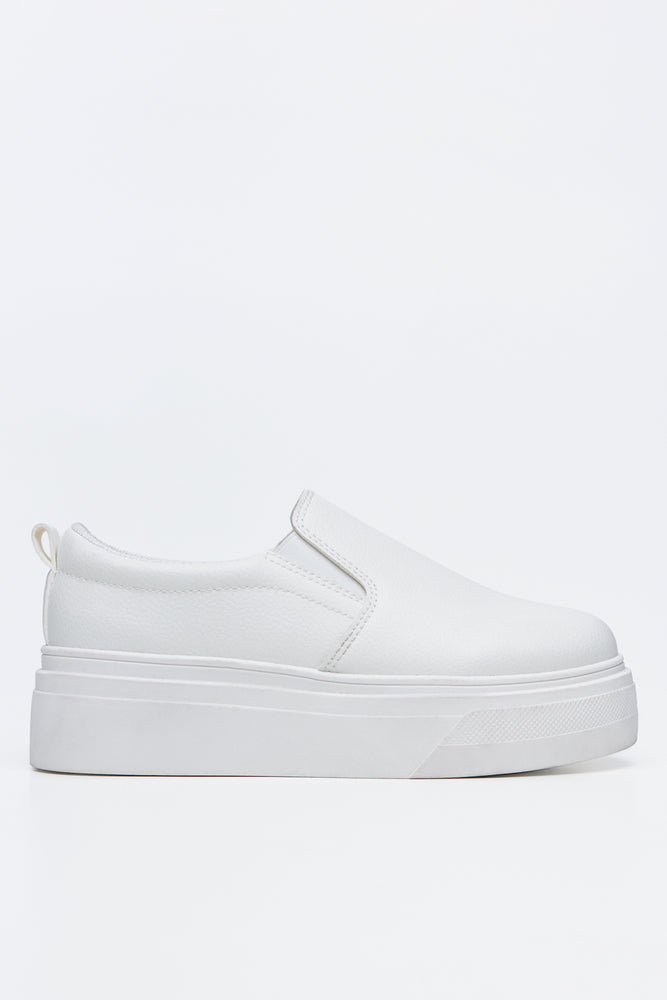 White Platform Slip On Sneakers (1)