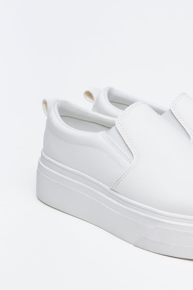 White Platform Slip On Sneakers (3)
