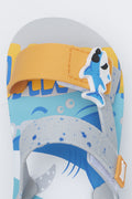 Grey Shark Print Toddler Sandals (4)