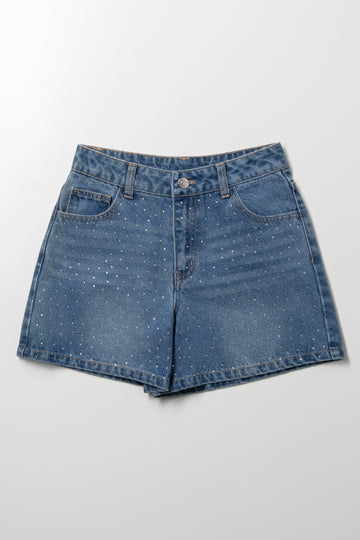 Diamante Embellished Denim Shorts