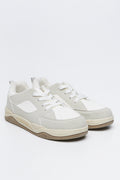 Cream Perforated Skate Sneakers