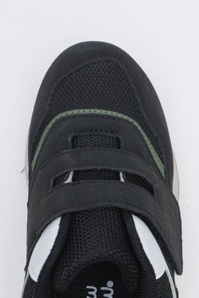 Black Velco Mesh Retro Trainers (4)