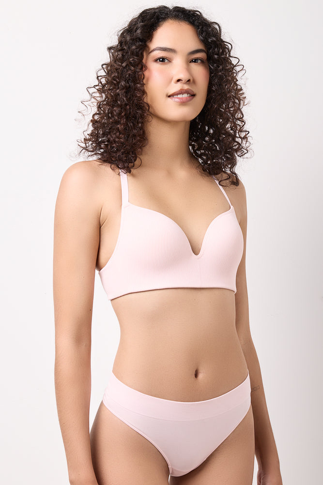 Pink Seamfree Plunge Bralette