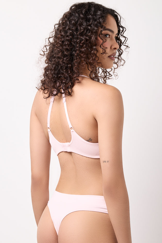 Pink Seamfree Plunge Bralette (2)