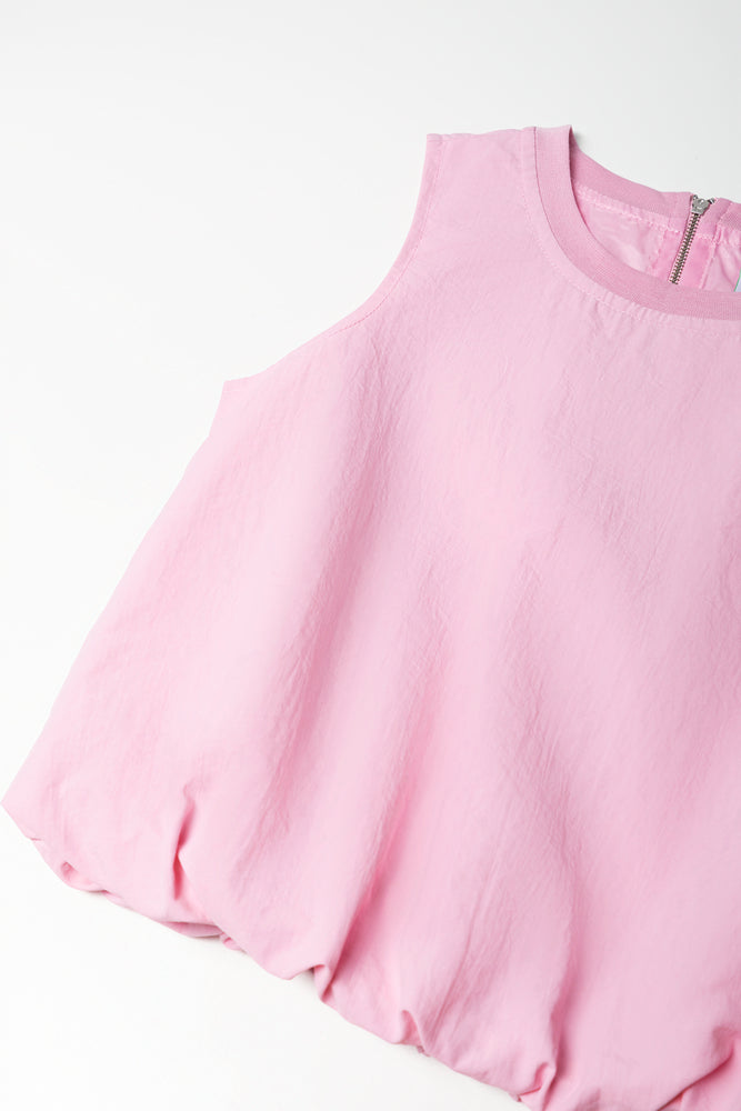 Pink Sleeveless Bubble Top (1)