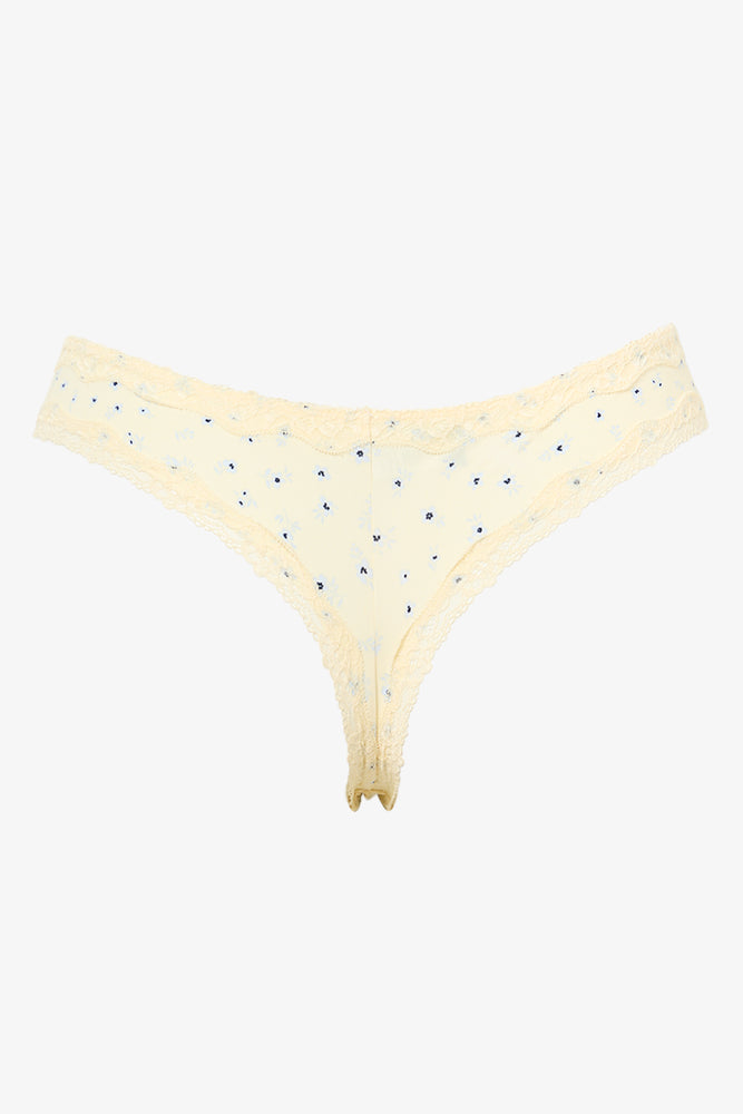 3 Pack Microfibre Lace Trim Thongs (2)