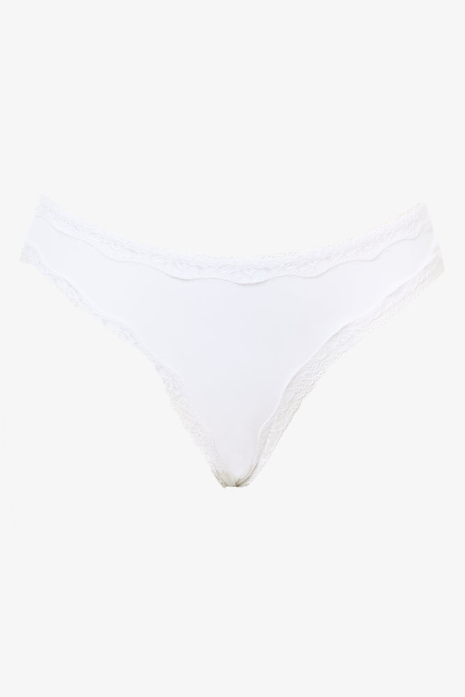 3 Pack Microfibre Lace Trim Thongs (3)