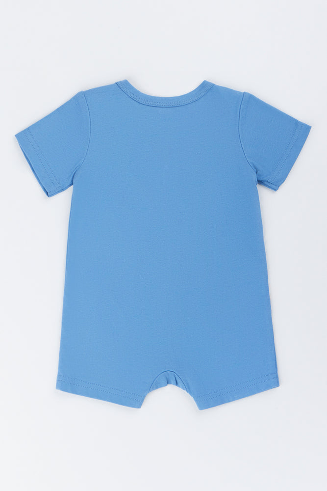 Blue Dog Print Baby Romper (2)