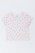 Floral Ribbed Short Sleeve T-Shirt