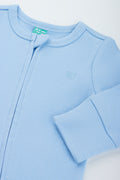 Soft Blue Cotton Baby Sleepsuit (1)