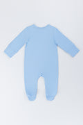 Soft Blue Cotton Baby Sleepsuit (2)