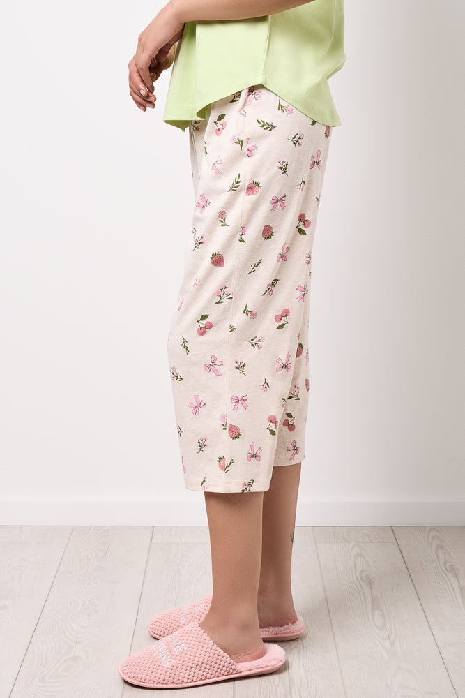 Green Bloom Print Capri Pyjamas (5)