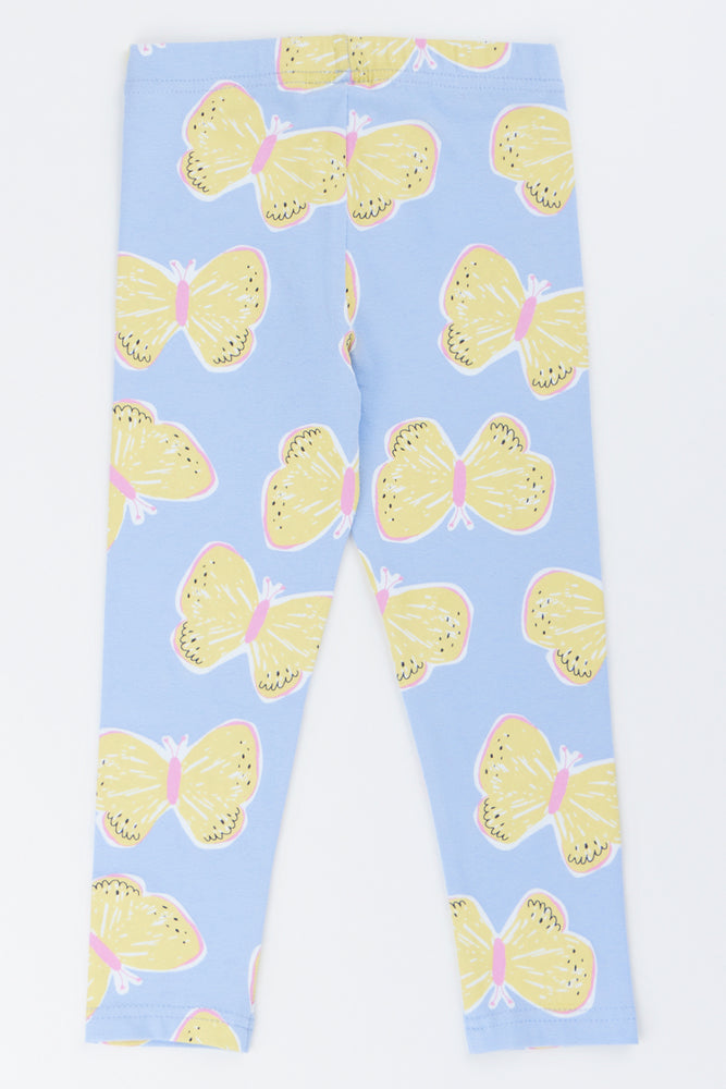 Blue Butterfly Print Leggings (2)