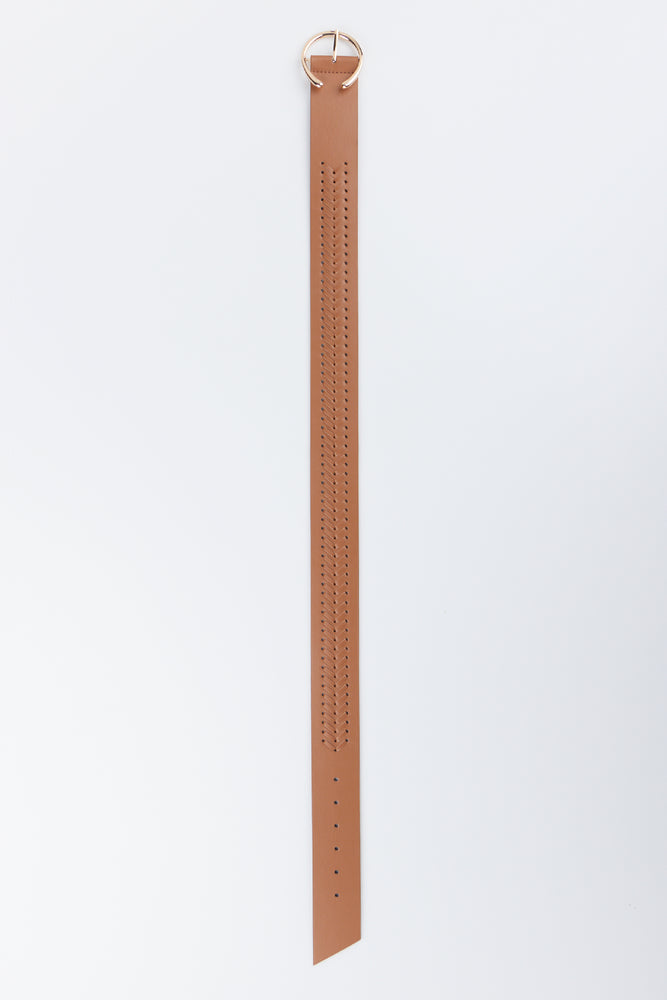 Tan Braided Detail Waist Belt