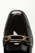 Black Patent Gold Trim Loafers (4)