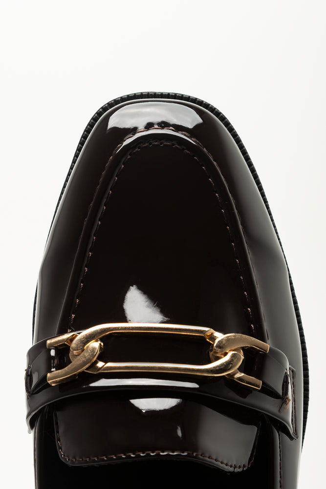 Black Patent Gold Trim Loafers (4)