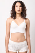 White Ribbed Seam Free Bralette