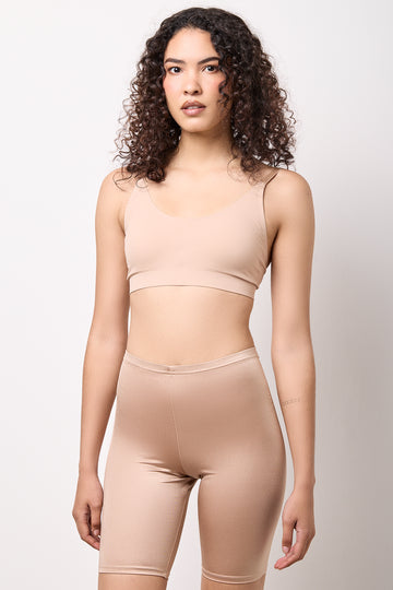 Taupe Knee Length Cycle Shorts