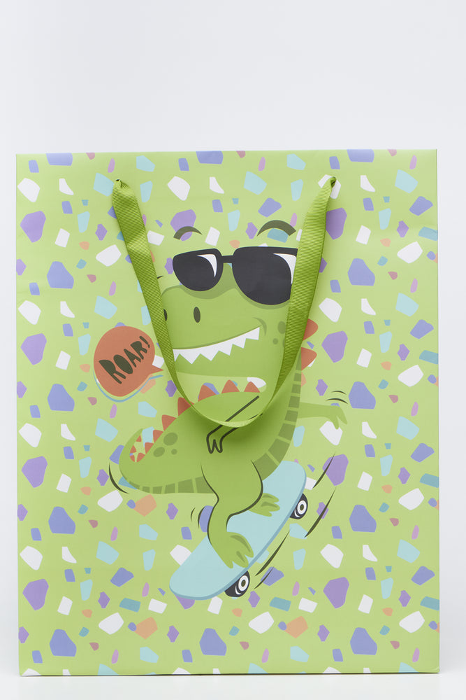 Fun Dinosaur Print Large Gift Bag