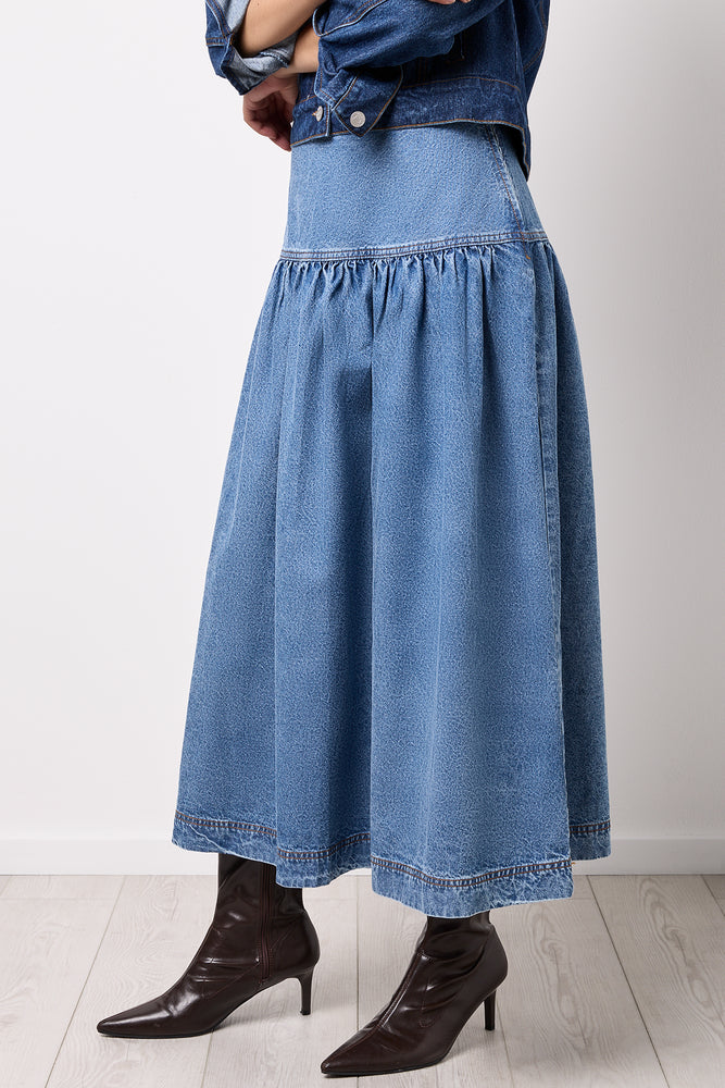 A Line Denim Basque Skirt (1)