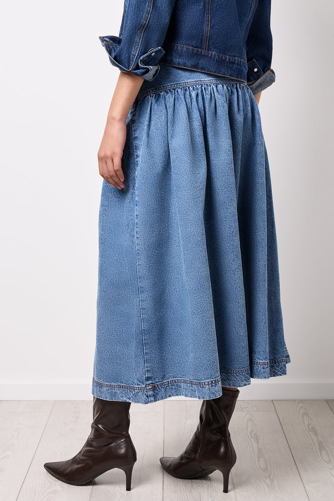 A Line Denim Basque Skirt (2)