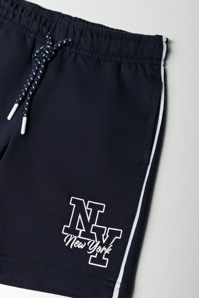 Navy Fleece Shorts (1)