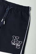 Navy Fleece Shorts (1)
