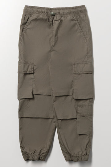 Khaki Technical Cargo Jogger Pants
