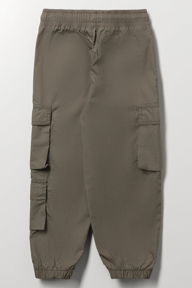 Khaki Technical Cargo Jogger Pants (2)