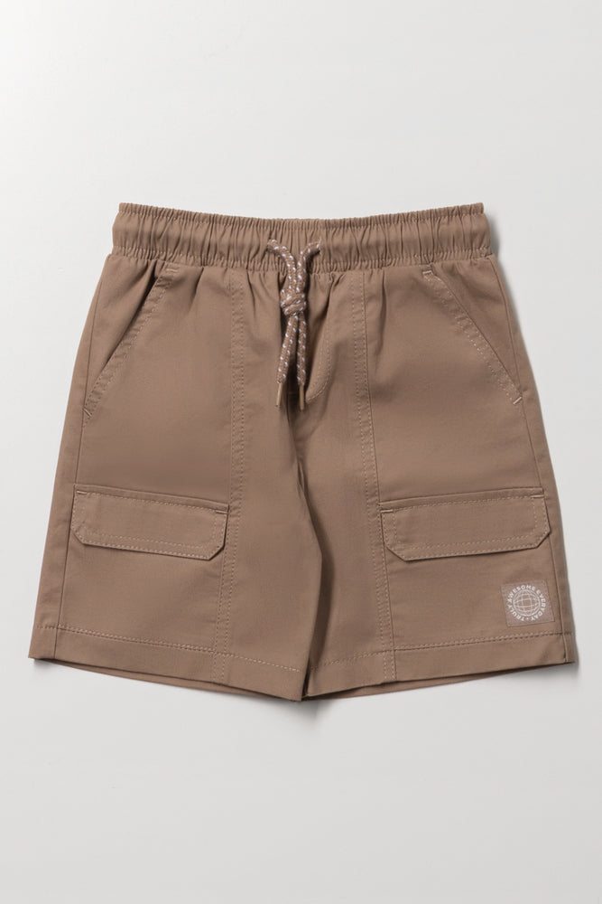 Taupe Front Cargo Pocket Shorts
