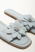 Light Blue Floral Mule Sandals (2)