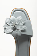 Light Blue Floral Mule Sandals (4)