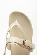 Beige Buckle Thong Footbed Sandals (4)
